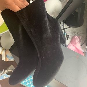 Black suede boots